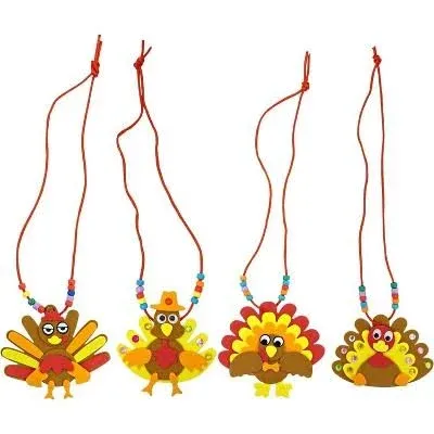 4E's Novelty Thanksgiving Necklace Crafts for Kids Bulk