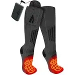 Grey Wool 3.7-Volt Rechargeable Heated Socks Size: Unisex: L/XL