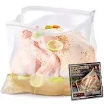 SCENGCLOS Turkey Brining Bag 2622 2 Pack Extra Large Brine Bag with 2 Strings and 2 Larger Clips Thickened Brining Bag Holds Up to 35 Pounds Double Zippers Sea