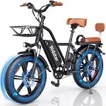 Bopzin 1000W Electric Bike for Adults 48V 15ah Removable Battery Ebike 20" x 4.0 - 1000W