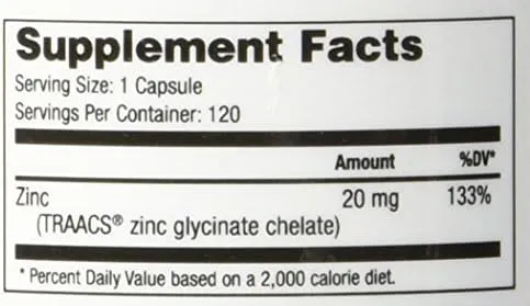 NuMedica Zinc Glycinate 120 Caps