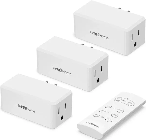 Link2Home Wireless Remote Control Outlets Indoor 100 ft Range 6 Outlets