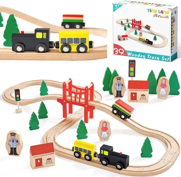 Tiny Land Wooden Train Set