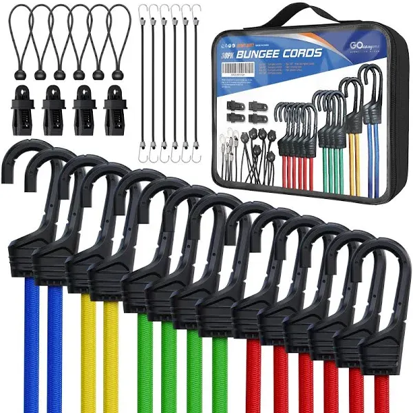 Bungee Cords Heavy Duty Outdoor - 30 PCS Bungee Cords Assorted Sizes in Carry 