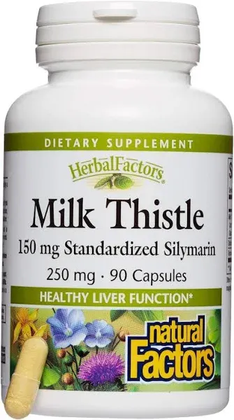 Natural Factors Milk Thistle Extract 250mg, 60 Capsules