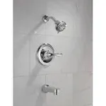 Delta Faucet Classic 13 Series Single-Function Tub and Shower Trim Kit with Single-Spray Touch-Clean Shower Head, Chrome T13220 (Valve Not Included)