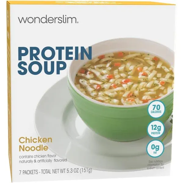 WonderSlim Protein Soup Chicken Noodle 7Ct