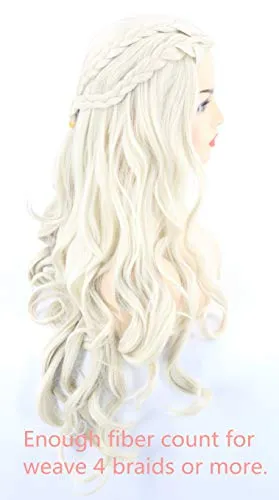 Women Wigs Blonde Long Curly Wavy Cosplay Halloween Costume Party Wigs