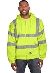 Berne Men&#039;s Class 3 High Visibility Hooded Sweatshirt — Lime, XL, Model#