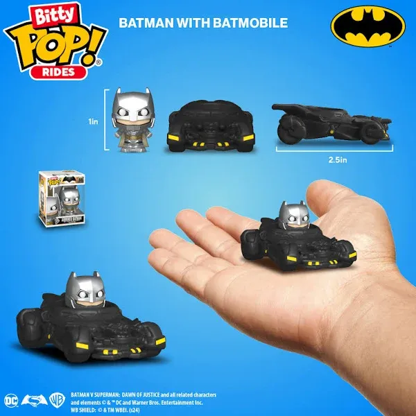 Batman and Batmobile Funko Bitty Rides Pop! - Batman