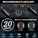 Baibian Rechargeable Flashlights 1500000 High Lumens,Super Bright LED Flashlight,Tactical Powerful Waterproof Handheld Flashlights with Zoomable 6