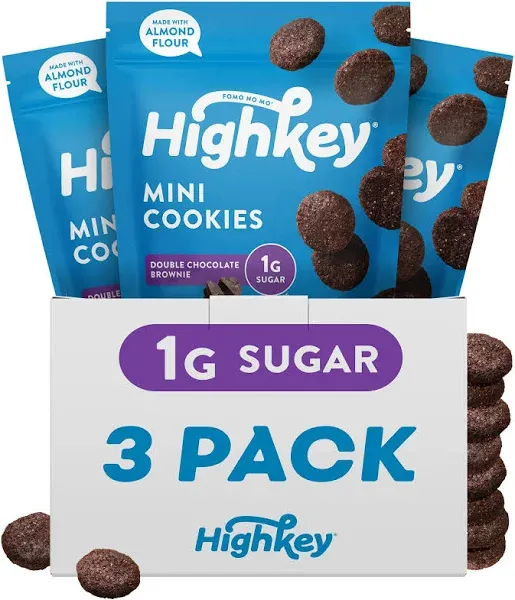 Highkey Low Carb Brownie Bites - Keto Snack Gluten Free Desserts Diabetic Snacks Diet Friendly Foods Zero Sugar Dessert Treats Sugar Free Chocolate Cookies Sweets Healthy Keto Protein Brownies, 2 Oz (Pack of 6)