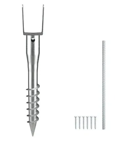 VEVOR No Dig Ground Anchor, 1 Pack 3.94 x 2.76 x 27.56 in DIY Screw in Post Stak