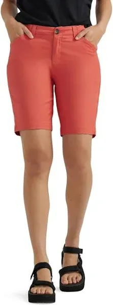 Lee Women&#039;s Legendary 9&#034; Chino Bermuda Shorts Comfort Bottoms Pants Poppy 0 New