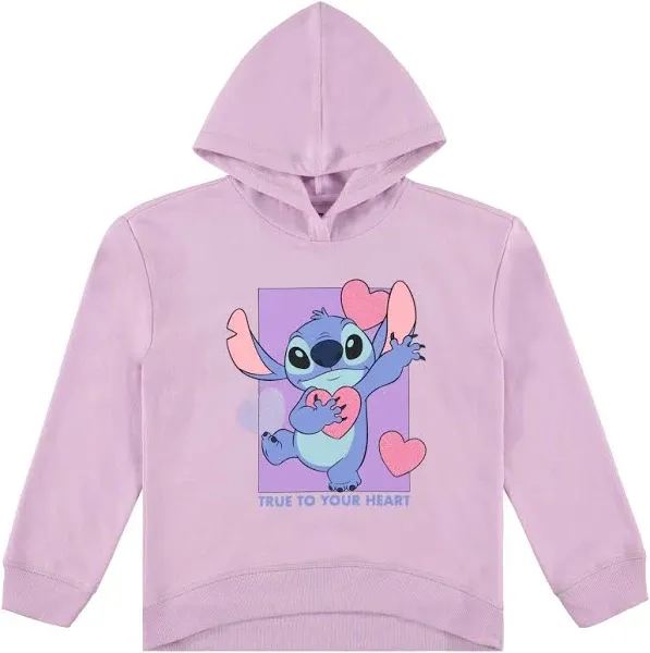 Disney's Lilo & Stitch Girls Pullover Hoodie - Little and Big Girls Sizes 4-16 Light Pink