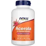 NOW Foods Supplements, Acerola 4:1 Extract Powder, Acerola and Ascorbic Acid, Free Radical Scavenger*, 6-Ounce