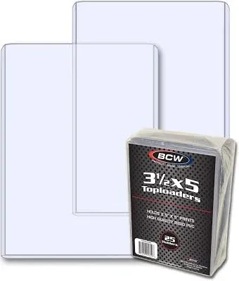 3.5x5 Topload Holder - 25 Pack | Premium Rigid Plastic Protector Case for Tra...