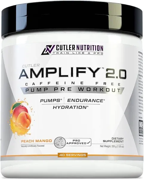 Amplify Pump Pre Workout Caffeine Free Nitric Oxide Booster containing Arginine and Citrulline Pre-workout for maximum pumps