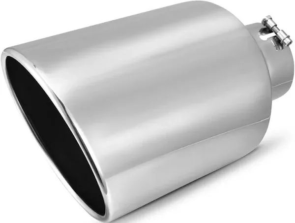 4 Inch Inlet Exhaust Tip, 4&#034; Inlet 8&#034; Outlet 15&#034; Overall Length Chrome-Plated.<wbr/>..