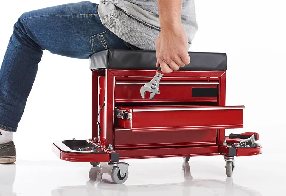 Sharper Image Rolling Toolbox Stool