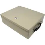 Nadex Steel Security Chest, Fire Retardant Box with Lock and Key | 14.5 x 11 x 4 Inch Fire Security Chest Internal 12-3/16" x 10-3/16" x 3-1/2"