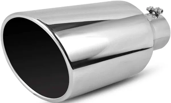 3 Inch Exhaust Tip, 3&#034; Inlet 4&#034; Outlet 12&#034; Overall Length Chrome Polished...