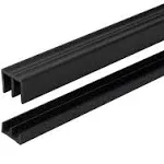 1 Pack Black Plastic Sliding Door Track Set for 1/4&#034; Thick Panels - Sliding G...