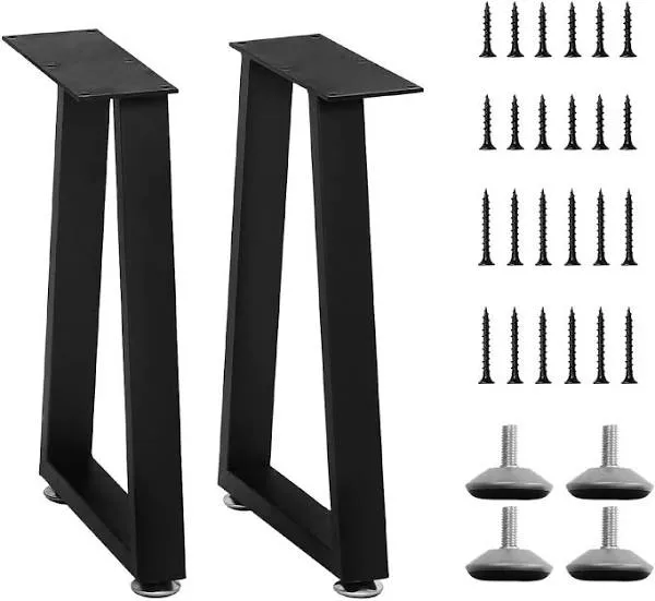 16 in. Black Metal Coffee Table Legs