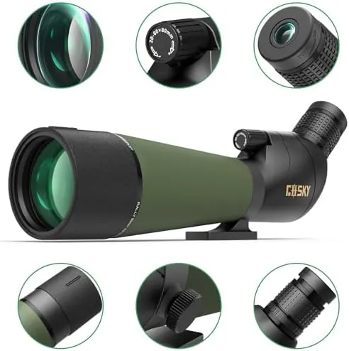 20-60 X 80 Porro Prism Spotting Scope- Waterproof Scope for Bird Watching Tar...