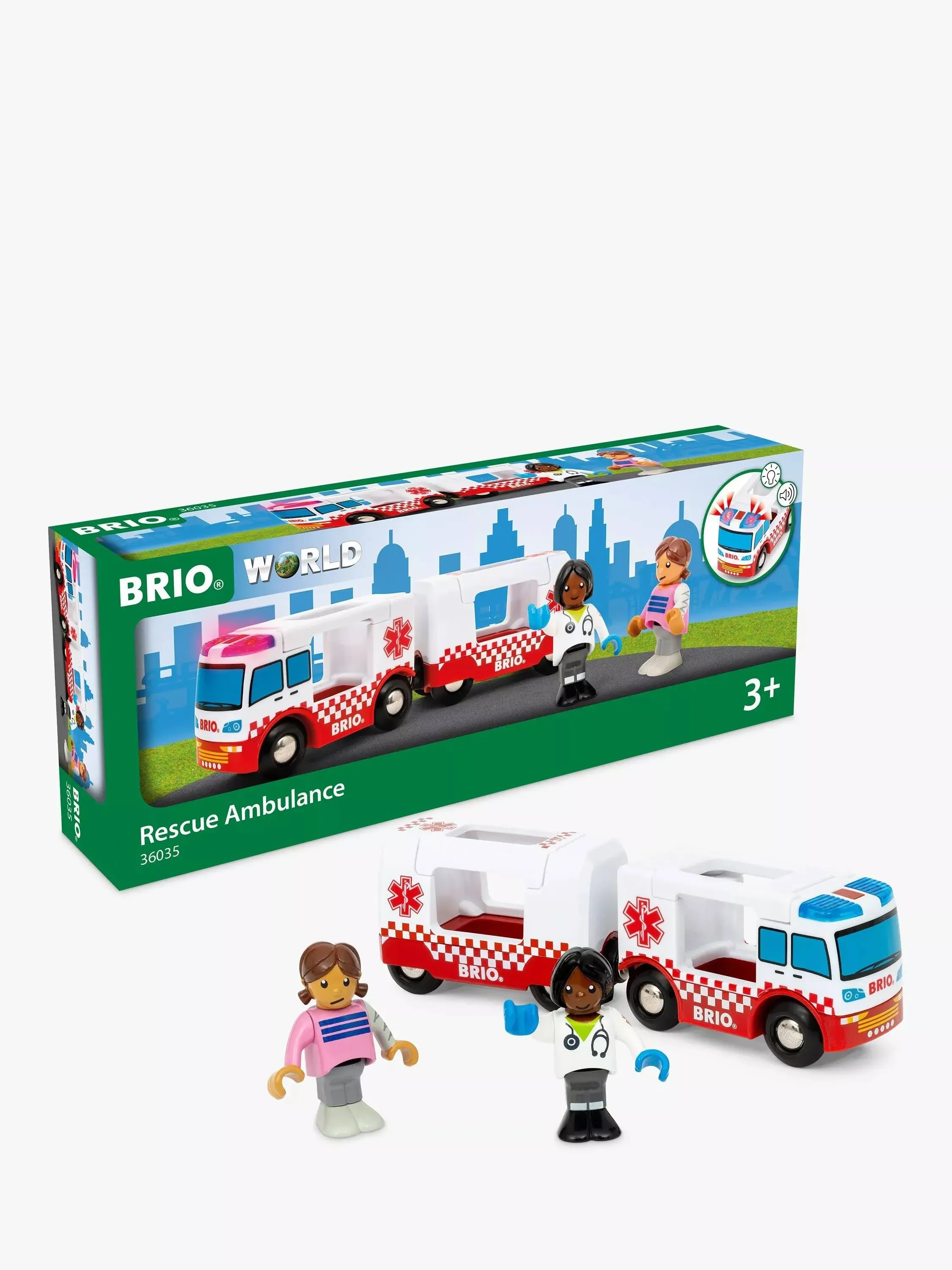 BRIO World Rescue Ambulance Toy for Toddlers and Kids Age 3 Years Up - Wooden Railway Set Accessories & Add Ons