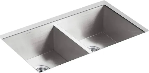 KOHLER K-3820-1 Vault 33" top-/undermount double-bowl kitchen sink