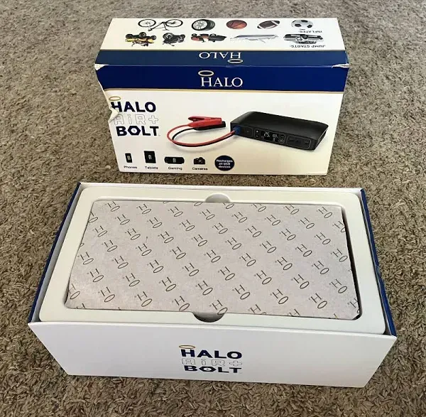 HALO Bolt Air +, Portable Vehicle Jump Starter with Air Compressor,