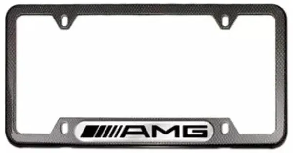 New Genuine Mercedes AMG License Plate Frame / Polished Stainless Steel