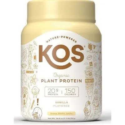 KOS Organic Plant Protein, Vanilla (19.6 oz)