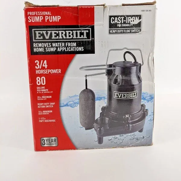 Everbilt 3/4 HP Pro Snap Action Sump Pump HDS75