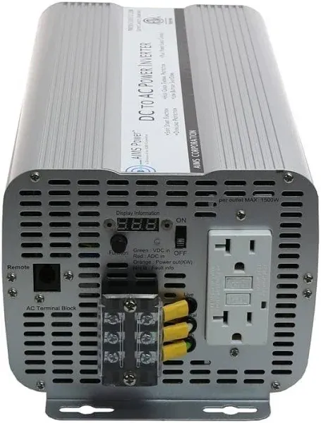 Aims Power - 3000 Watt UL458 Listed Power Inverter - 12 VDC 120 VAC 60