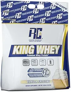 Ronnie Coleman Signature Series Whey Concentrate + Isolate Protein Powder, Pre Workout Shake Mix for Lean Muscle Support, Low Sugar Supplement for Women & Men, Chocolate Brownie Flavor, 5 lbs