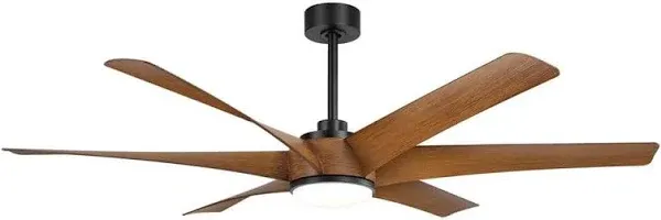 Hector II 72 in. Indoor Matte Black Windmill Ceiling Fan with Color-Changing LED Light with Remote Included