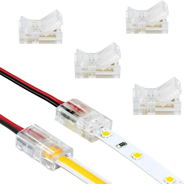 Armacost Lighting 2 Pin LED Strip Light Wire to Tape Connectors 6 Pack