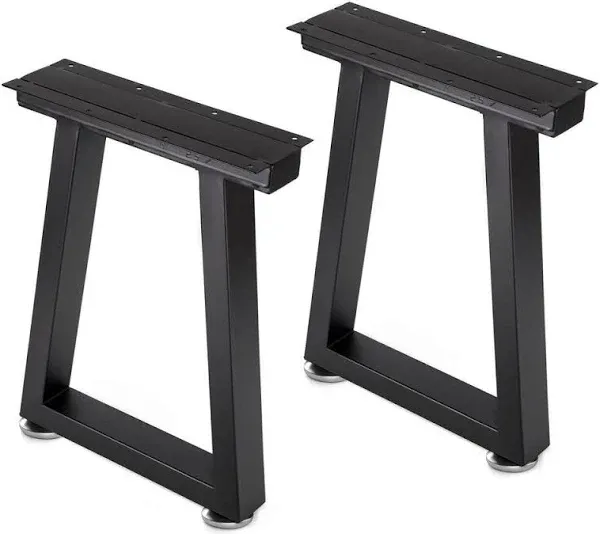 Bench Legs 16" Black Metal Coffee Table Legs X-Shaped Heavy Duty Iron Table Legs, DIY Furniture Legs (H16”x W11”, Set of 2)