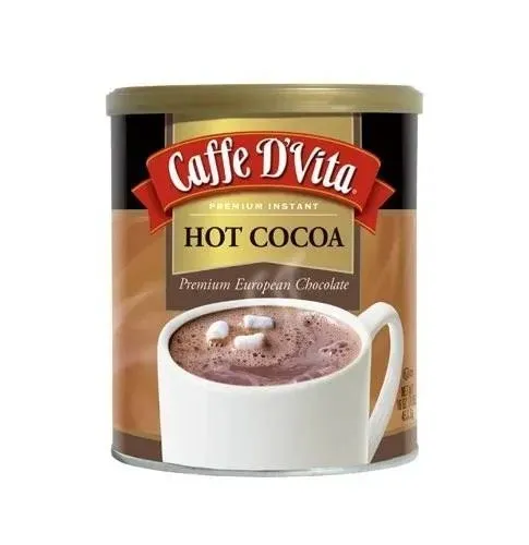 Caffe D'Vita Hot Cocoa Mix - Hot Chocolate Mix, Gluten Free, Low Fat, No Cholesterol, No Hydrogenated Oils, No Trans Fat, Kosher, Hot Cocoa Powder Mix Bulk 1 lb. can (16 oz.)