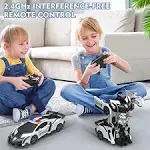 Bluejay Transform RC Cars for Boys 4-7 8-12, 2.4GHz 1:18 Scale Remote Control Car Transforming Robot, One-Button Deformation 360