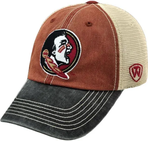 FSU FLORIDA STATE SEMINOLES BASEBALL HAT CAP TOP OF THE WORLD BRAND ONE SIZE RED