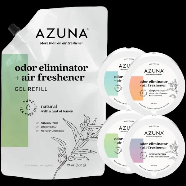 Azuna All-Natural Odor Remover Gel Whole-Home Kit Tea Tree Oil