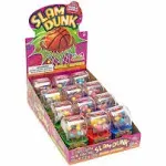 Slam Dunk - Basketball Dubble Bubble Gumball machine with gum for kids. Easy Refill. 0.42 Ounce, Gluten Free Candy Dispensers by Kidsmania (12 Pack).