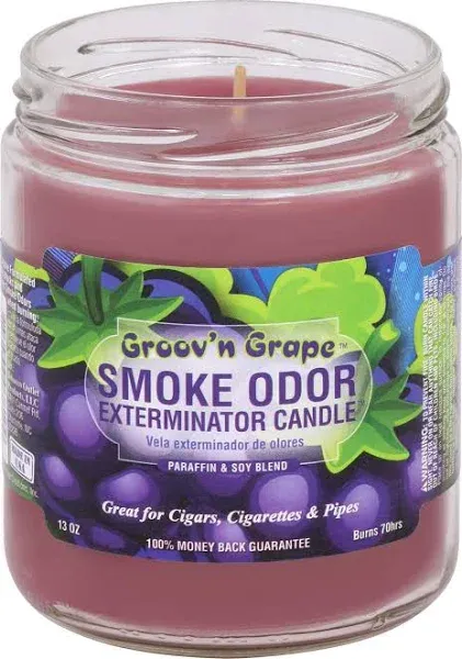 Smoke Odor Exterminator Candle 13oz Jar, Groov'n Grape