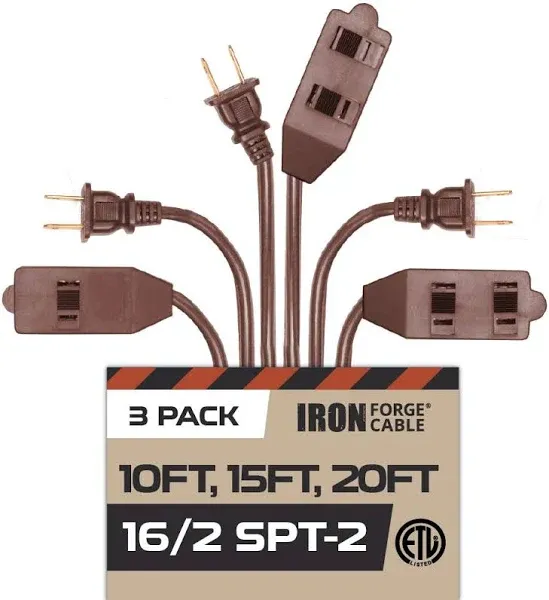 Iron Forge Cable Brown Extension Cord 2 Pack