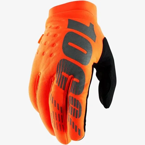 BRISKER Fluo Orange/Black Dirt Bike Gloves - Mountain Bike Gloves