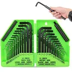 SWANLAKE 32PCS Hex Key Set Allen Wrench Set Inch/Metric MM0.7mm-10mm SAE0.028...