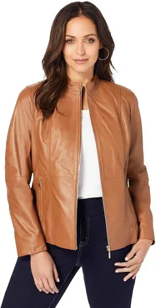 Jessica London Women's Plus Size Leather Jacket